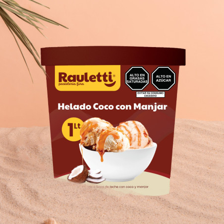 HELADOS RAULETTI SABOR COCO CON MANJAR